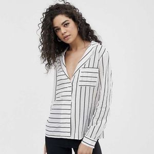 ASOS/Noisy May striped V neck blouse
